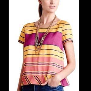 Anthropologie Maeve Striped Boxy Blouse